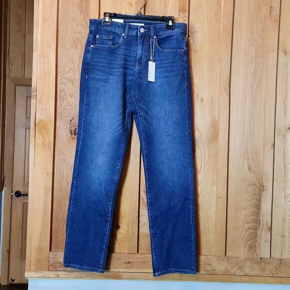 Warp + Weft Other - Warp + Weft Chicago Straight Leg Mid Rise Jeans, 30 X 32, Blue Wash Denim